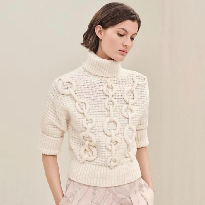 NIGO Hermès Women's 3D Embellished Knitted Turtleneck Sweater #nigo328888