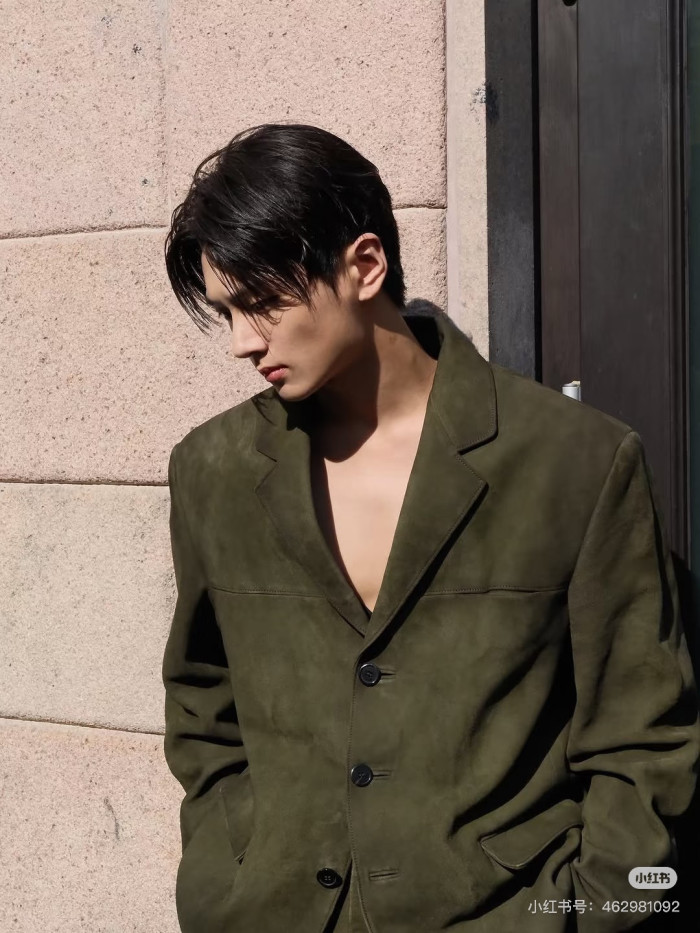 NIGO PRADA Men's Forest Green Suede Jacket #nigo333462
