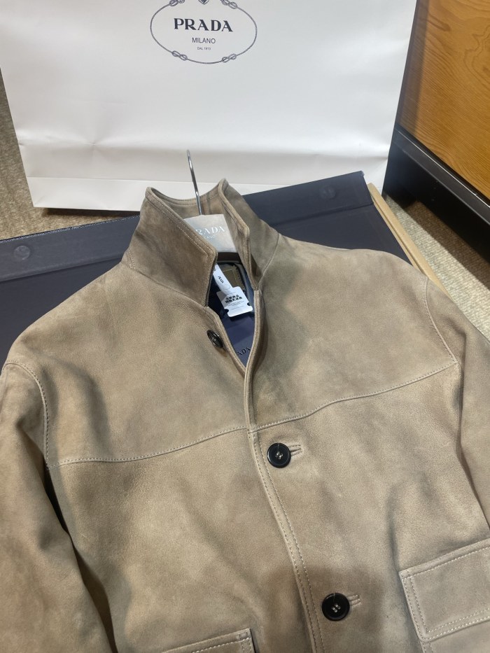 NIGO PRADA Men's 25FW Stone Suede Bomber Jacket #nigo333461