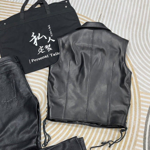 NIGO Chrome Hearts 25FW Punk Motorcycle Leather Style Short Vest #nigo333459