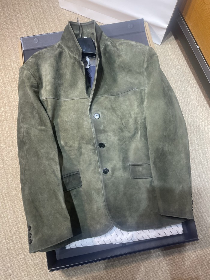 NIGO PRADA Men's Forest Green Suede Jacket #nigo333462