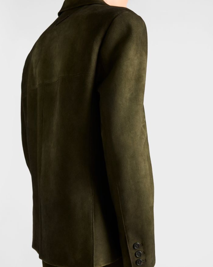 NIGO PRADA Men's Forest Green Suede Jacket #nigo333462