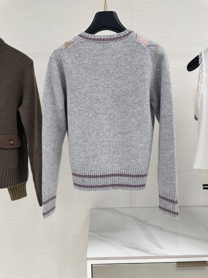 NIGO Louis Vuitton 3D Signature Argyle Pullover Multicolor Blended Sweater #nigo333418