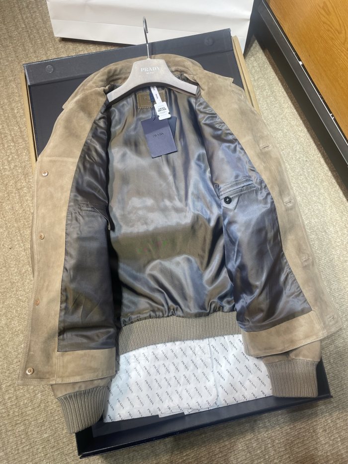 NIGO PRADA Men's 25FW Stone Suede Bomber Jacket #nigo333461