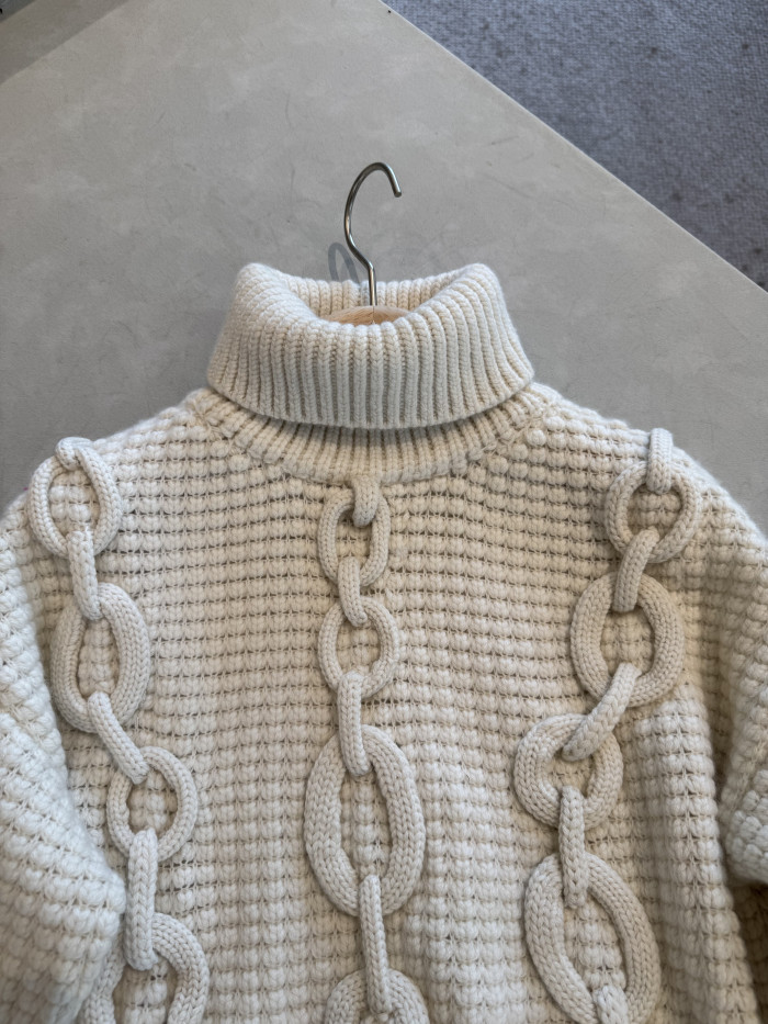 NIGO Hermès Women's 3D Embellished Knitted Turtleneck Sweater #nigo328888