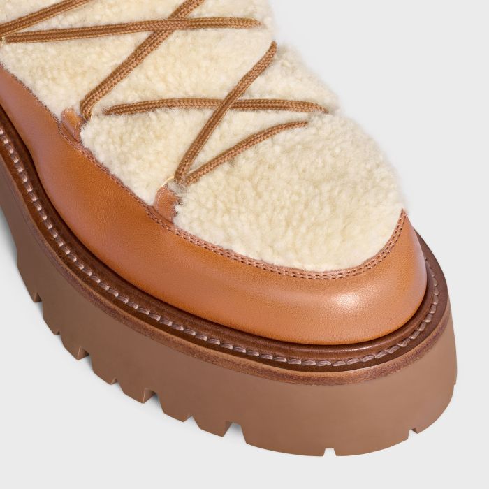 NIGO Celine Bulky Lace Up Boot in Shearling and Calfskin #nigo292286