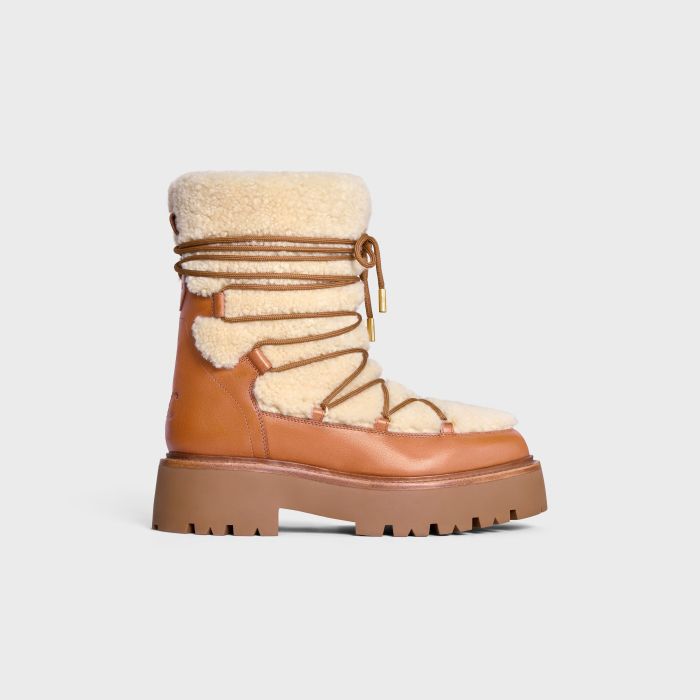 NIGO Celine Bulky Lace Up Boot in Shearling and Calfskin #nigo292286