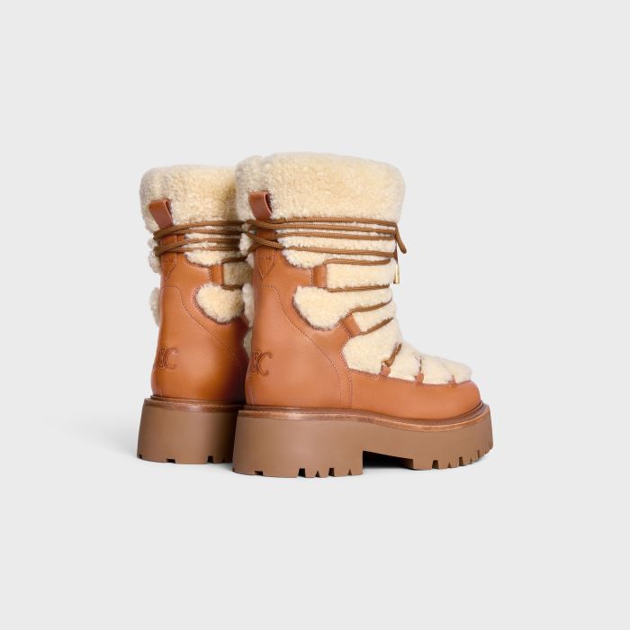 NIGO Celine Bulky Lace Up Boot in Shearling and Calfskin #nigo292286