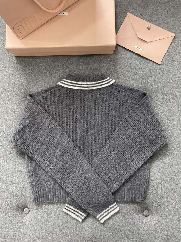 NIGO MiuMiu Slate Gray Wool And Cashmere Polo Sweater #nigo330390