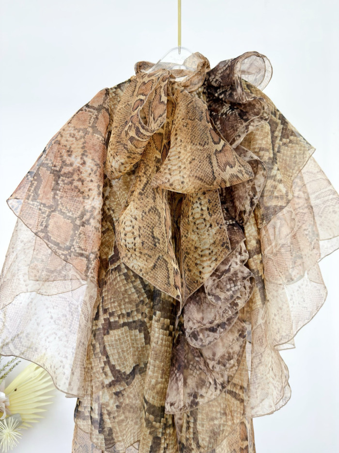 NIGO Zimmermann Women's Memento Billow Dress Spliced Snake #nigo333479