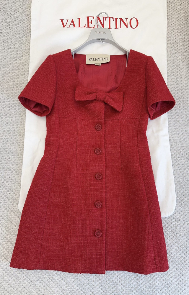 NIGO Valentino Women's  Short Dress In Plain Wool Tweed #333495