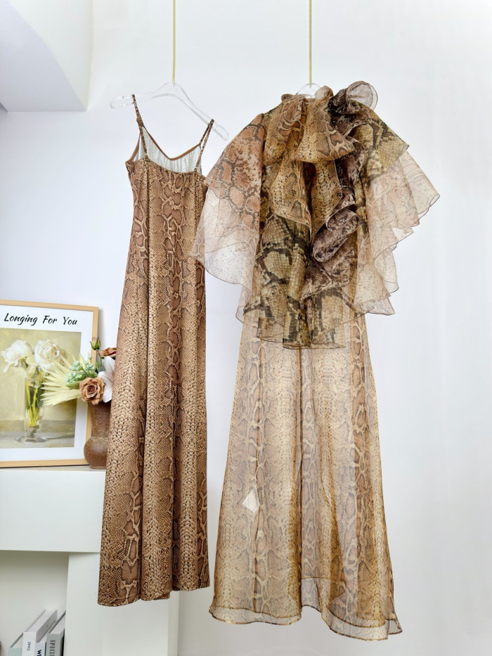 NIGO Zimmermann Women's Memento Billow Dress Spliced Snake #nigo333479
