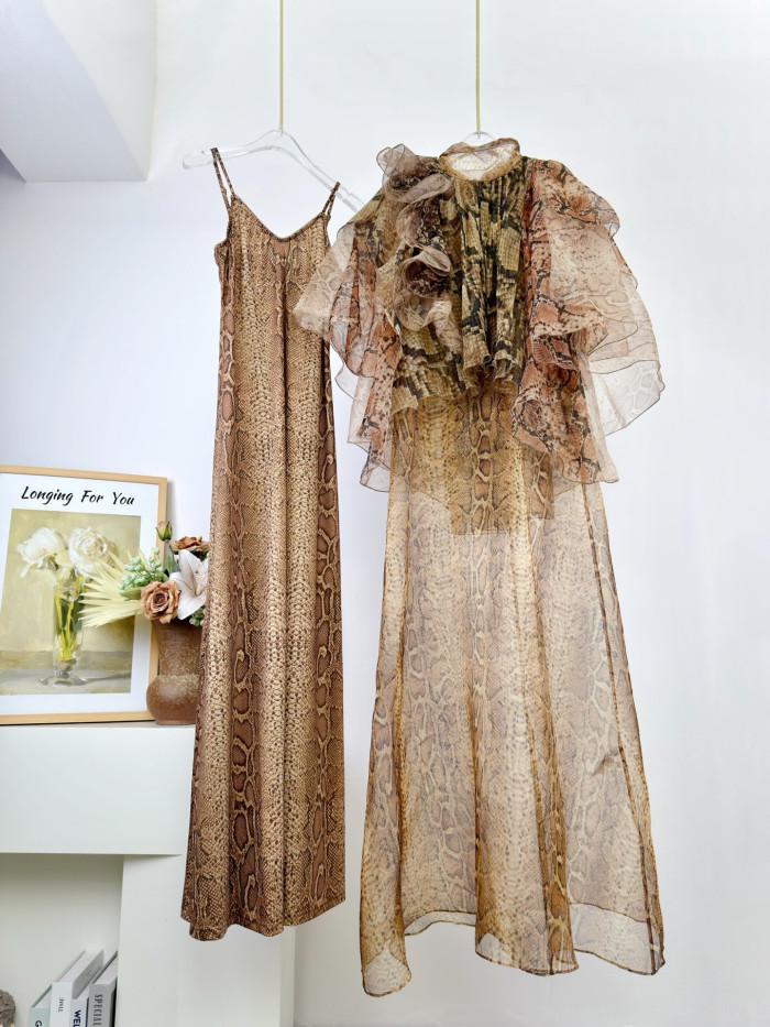 NIGO Zimmermann Women's Memento Billow Dress Spliced Snake #nigo333479