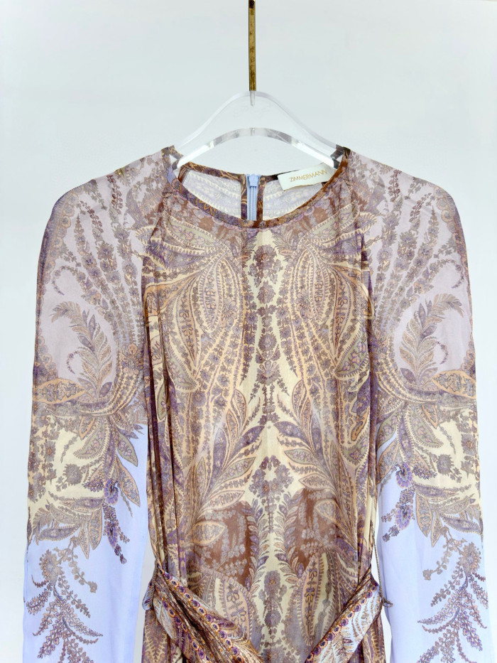 NIGO Zimmermann Hypnotic Sheath Dress Lilac Paisley #nigo327394