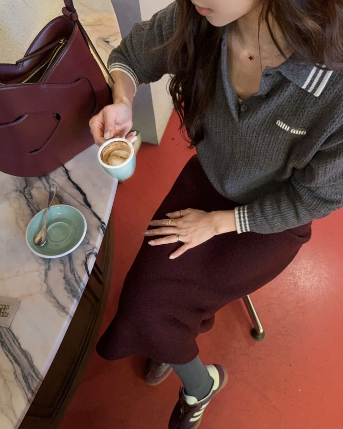 NIGO MiuMiu Slate Gray Wool And Cashmere Polo Sweater #nigo330390