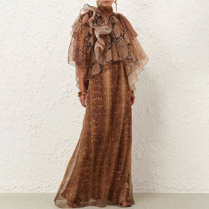 NIGO Zimmermann Women's Memento Billow Dress Spliced Snake #nigo333479