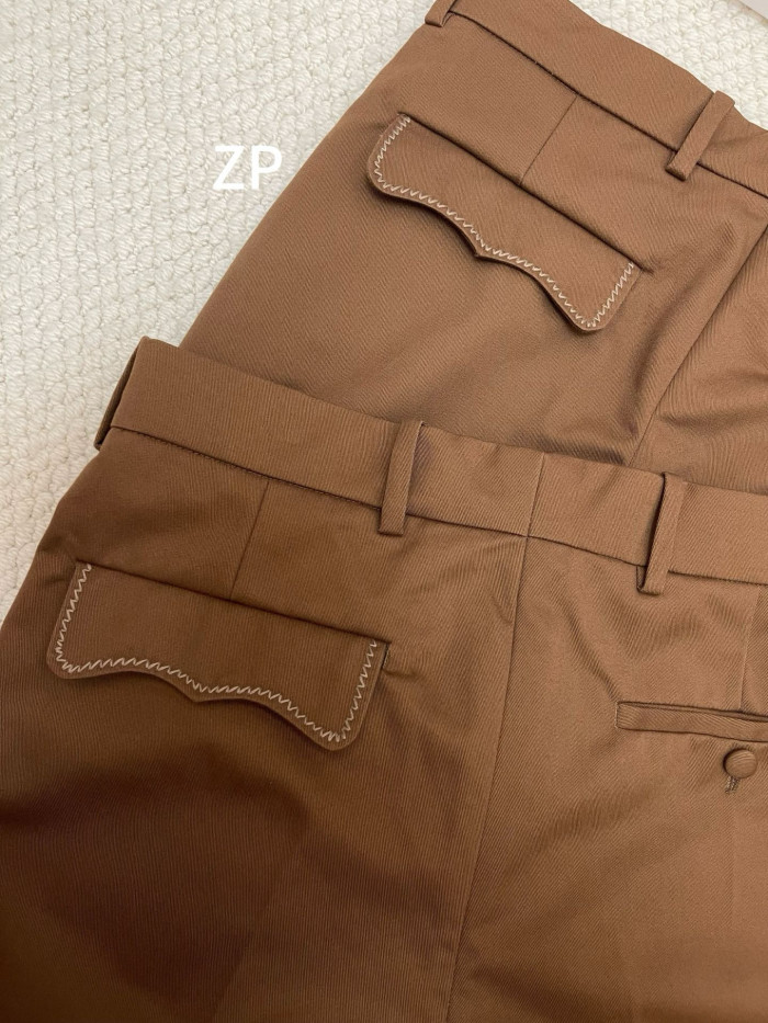 NIGO Louis Vuitton Men's Spring & Autumn Solid Color Button Mid Waist Straight Leg Casual Pants #nigo75527