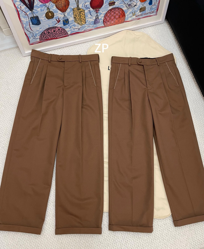 NIGO Louis Vuitton Men's Spring & Autumn Solid Color Button Mid Waist Straight Leg Casual Pants #nigo75527