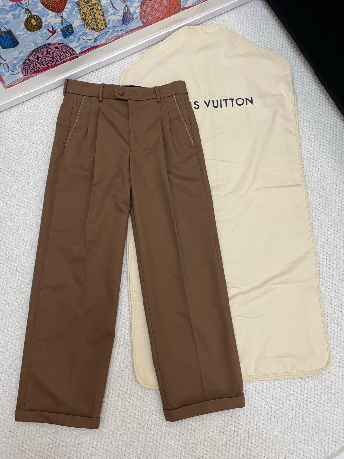 NIGO Louis Vuitton Men's Spring & Autumn Solid Color Button Mid Waist Straight Leg Casual Pants #nigo75527