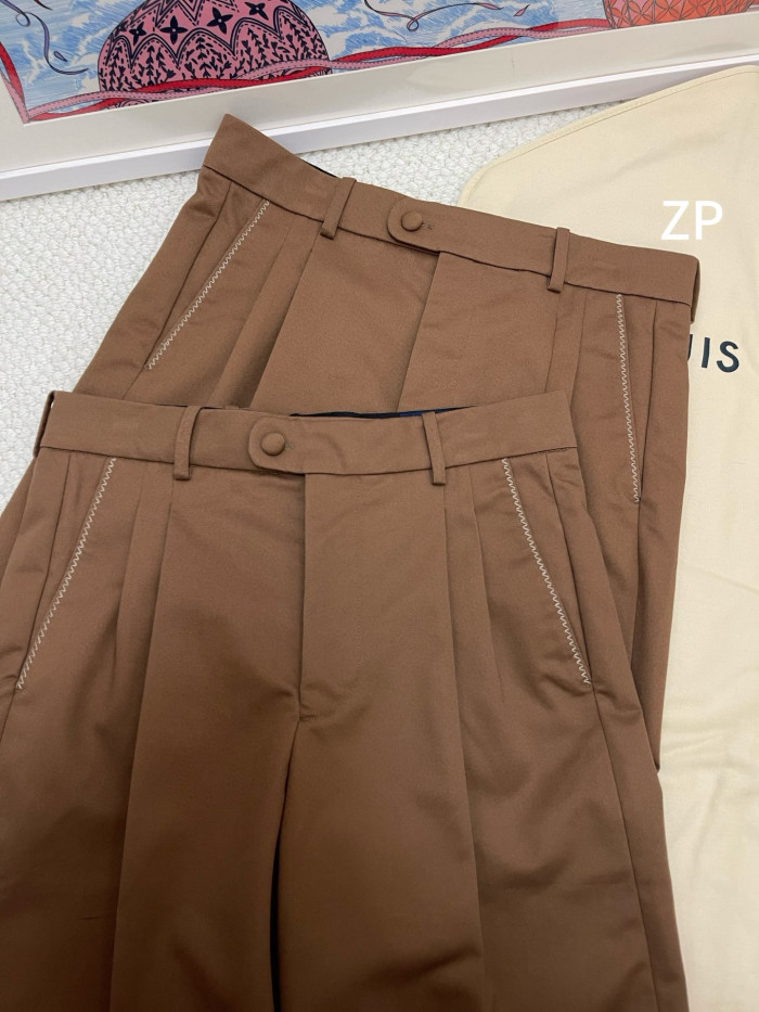 NIGO Louis Vuitton Men's Spring & Autumn Solid Color Button Mid Waist Straight Leg Casual Pants #nigo75527