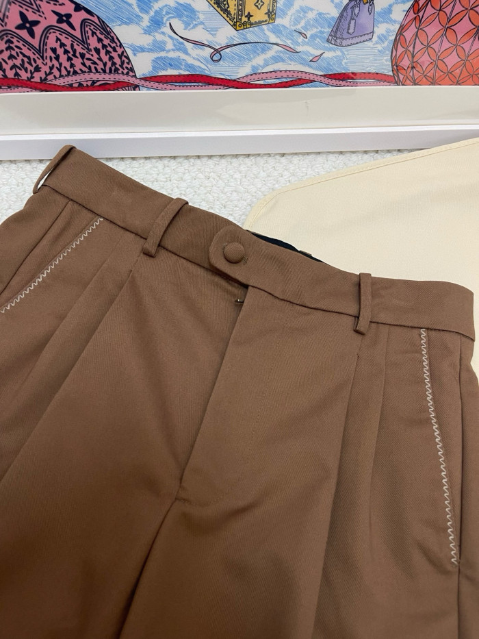 NIGO Louis Vuitton Men's Spring & Autumn Solid Color Button Mid Waist Straight Leg Casual Pants #nigo75527