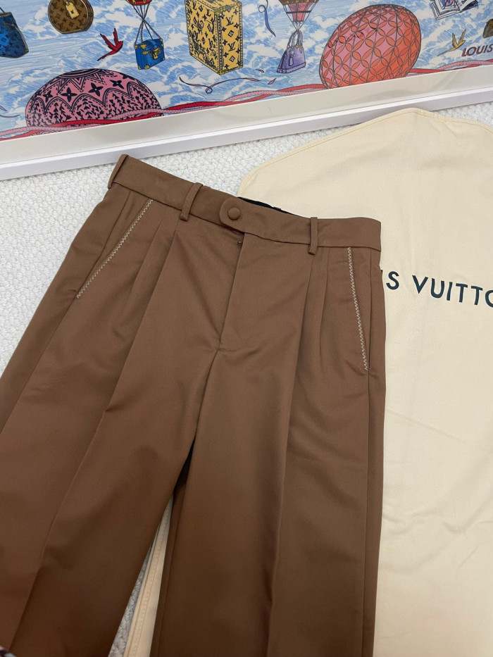 NIGO Louis Vuitton Men's Spring & Autumn Solid Color Button Mid Waist Straight Leg Casual Pants #nigo75527