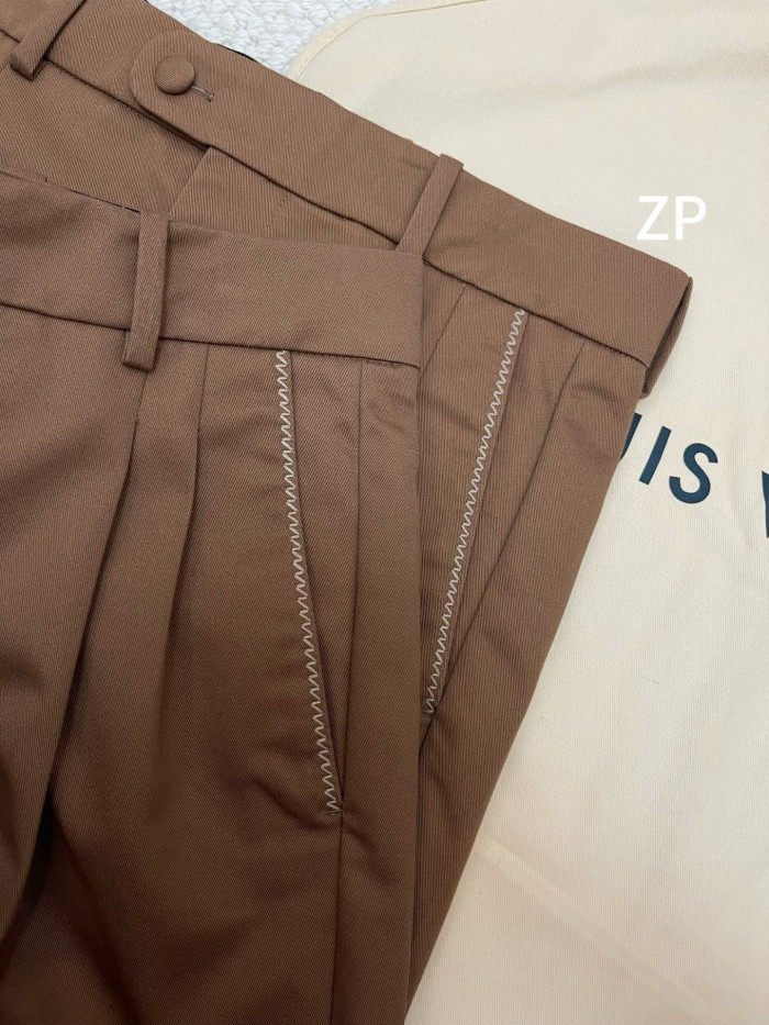 NIGO Louis Vuitton Men's Spring & Autumn Solid Color Button Mid Waist Straight Leg Casual Pants #nigo75527