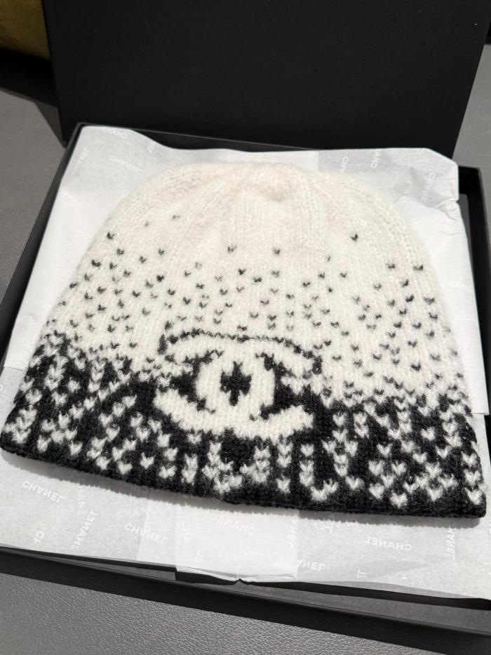 NIGO Chanel Women's Beanie Cashmere  Wool White Black Scarf #nigo333555