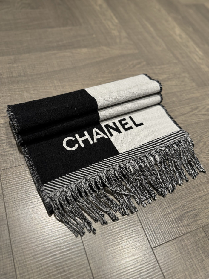 NIGO Chanel Logo Printed Wool Scarf #nigo333544