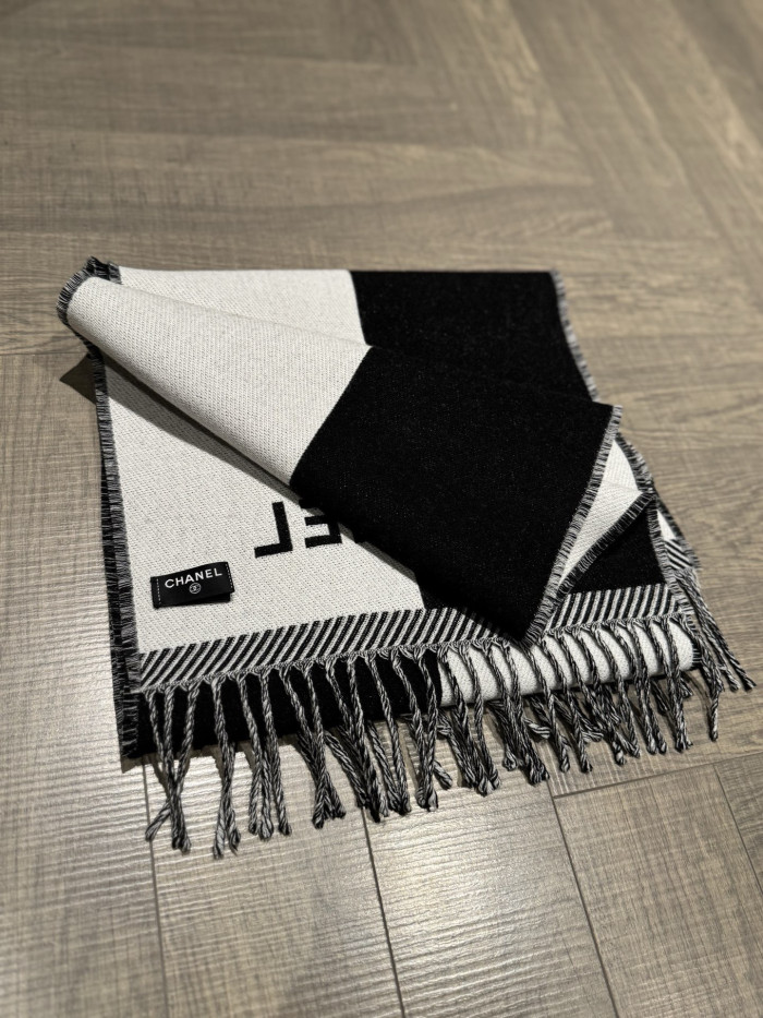 NIGO Chanel Logo Printed Wool Scarf #nigo333544