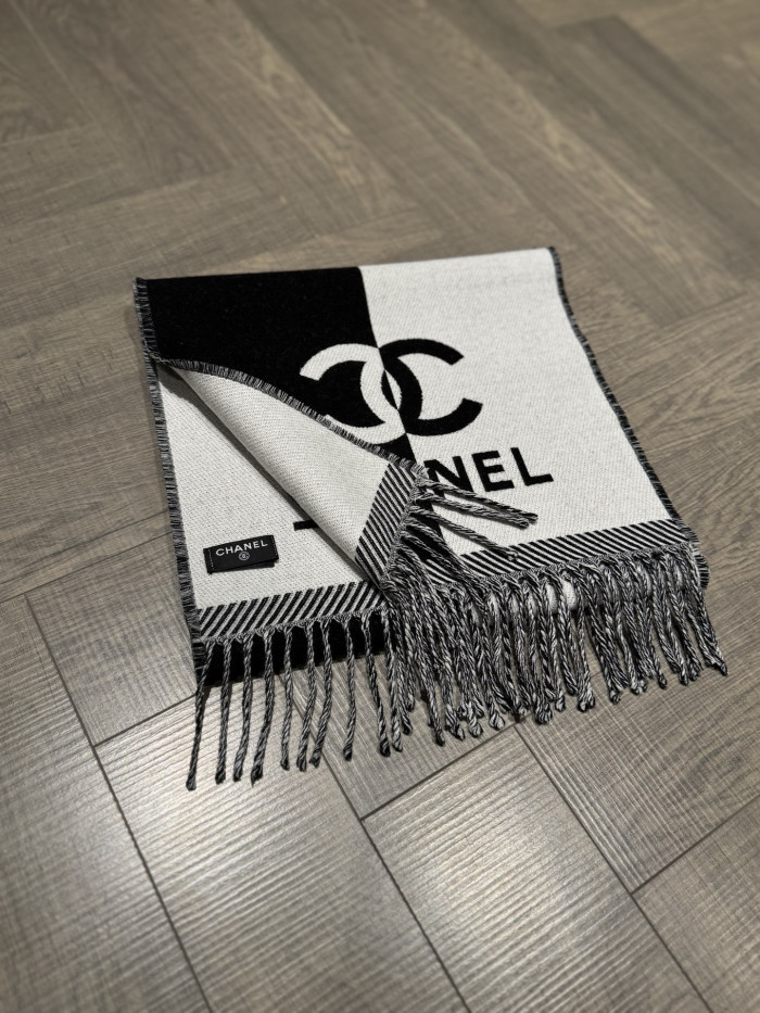 NIGO Chanel Logo Printed Wool Scarf #nigo333544