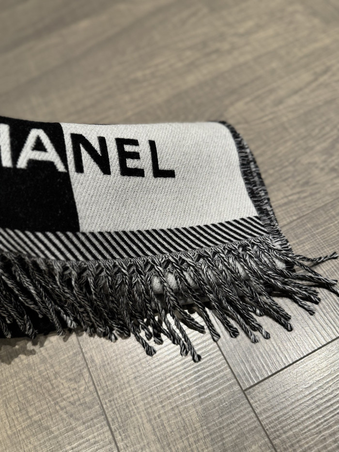 NIGO Chanel Logo Printed Wool Scarf #nigo333544