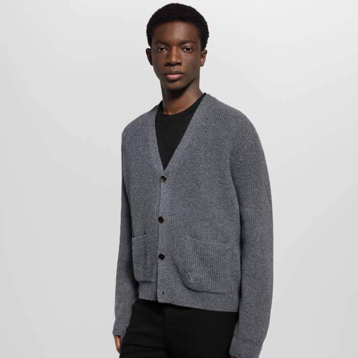 NIGO Louis Vuitton Embroidered Signature Cashmere Cardigan #nigo333607