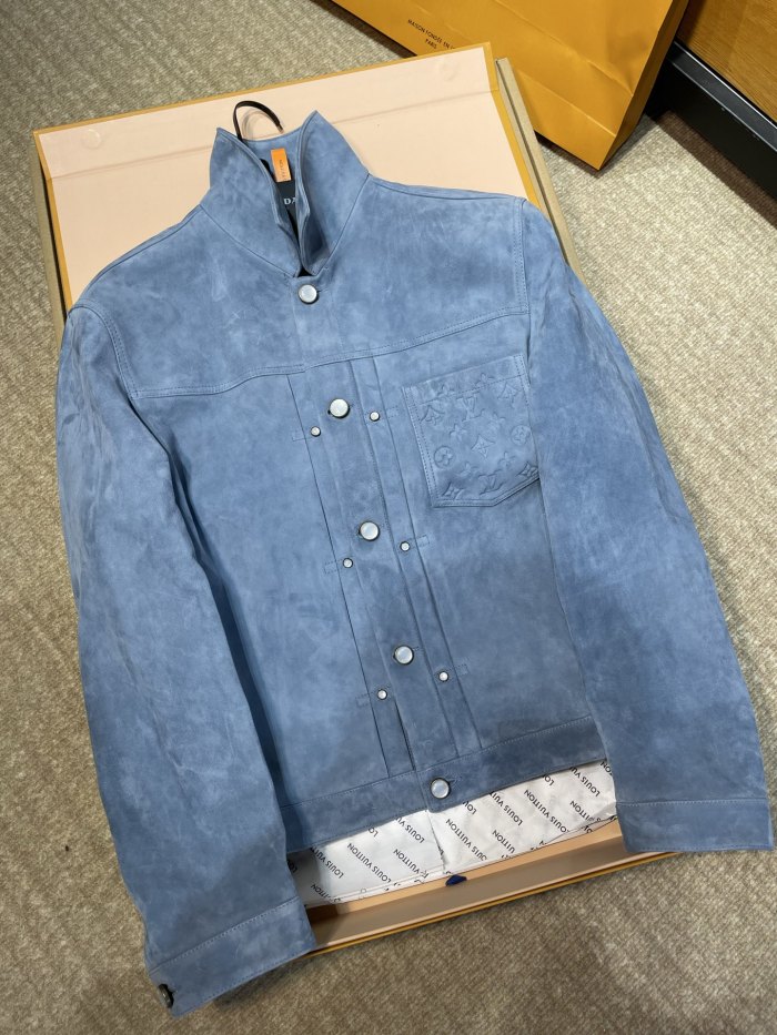 NIGO Louis Vuitton Suede Leather Type II Trucker Jacket #nigo333592