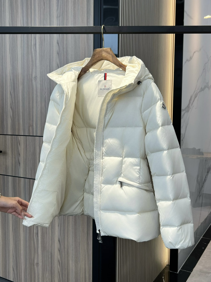 NIGO Moncler Ivory Avoce Women's Hooded Short Down Jacket Coat #nigo332707