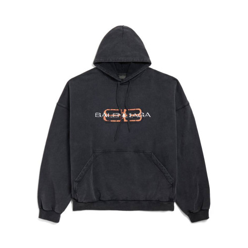 NIGO Balenciaga Men's BB Icon Stencil Hoodie Large Fit in Faded Black #nigo333576