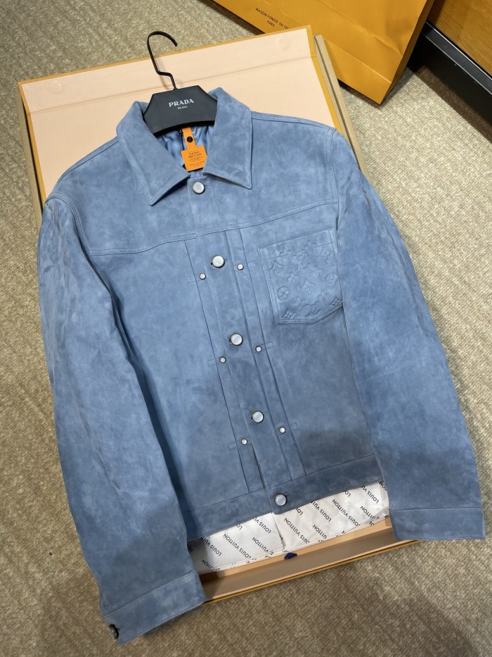 NIGO Louis Vuitton Suede Leather Type II Trucker Jacket #nigo333592