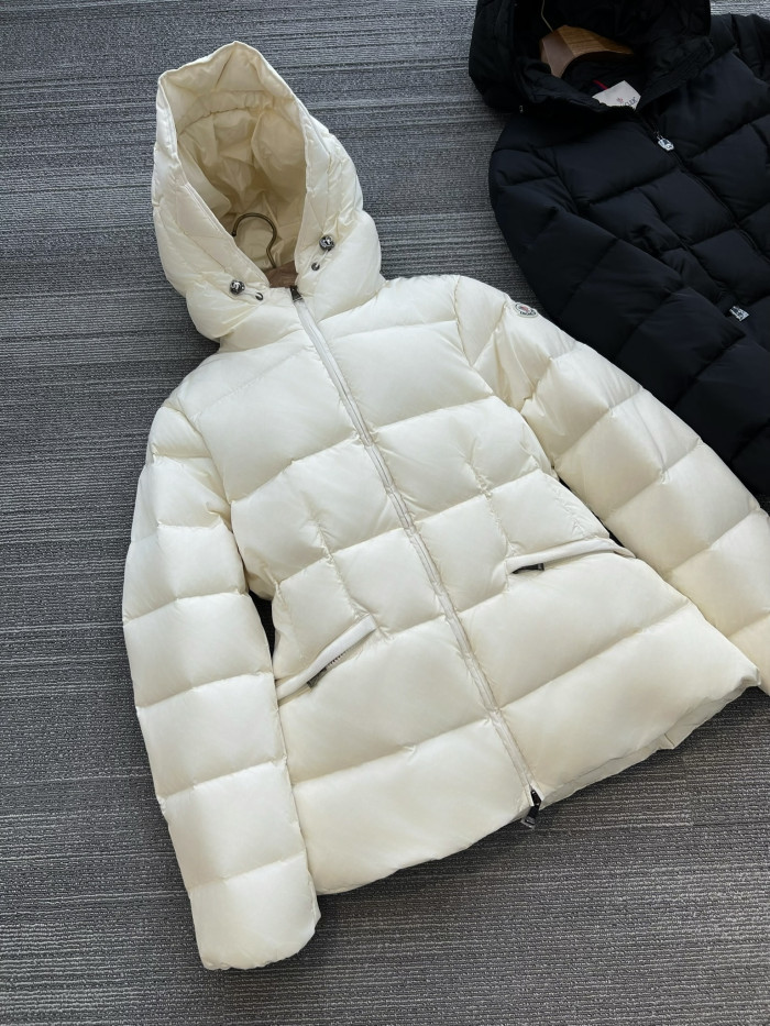 NIGO Moncler Ivory Avoce Women's Hooded Short Down Jacket Coat #nigo332707