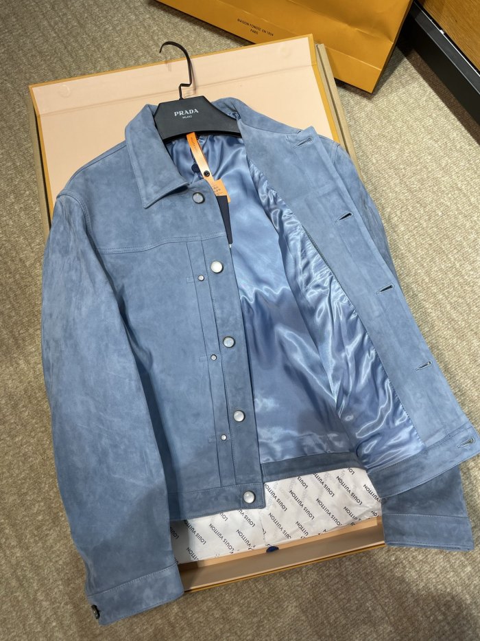 NIGO Louis Vuitton Suede Leather Type II Trucker Jacket #nigo333592