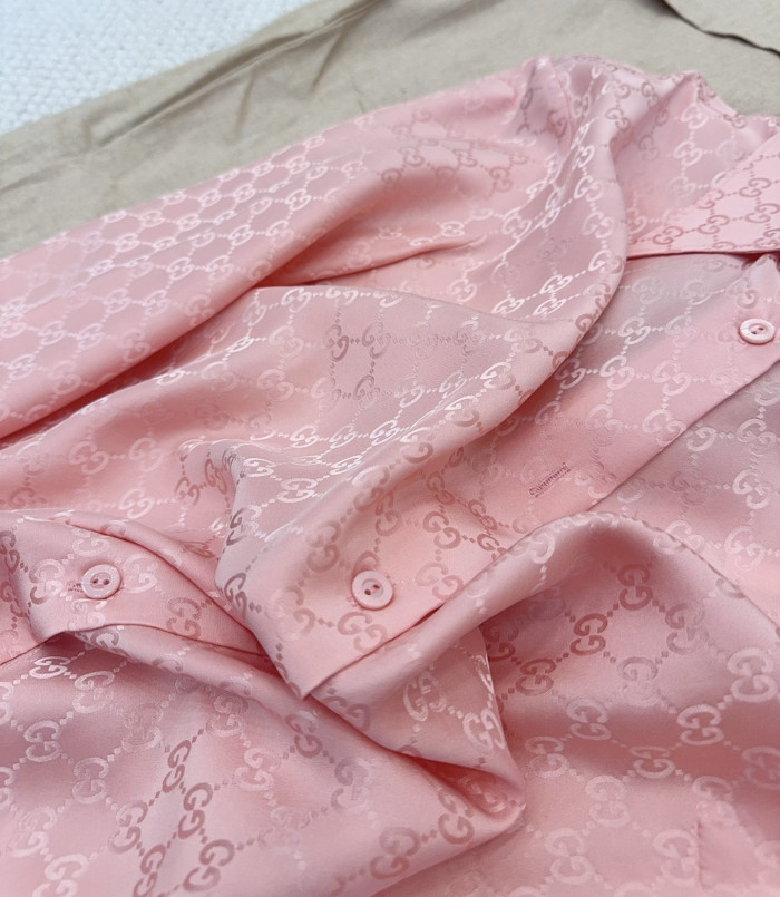 NIGO Gucci GG Silk Jacquard Shirt Pink #nigo333632