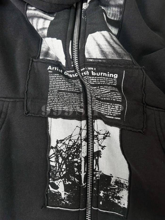 NIGO Enfants Riches Deprimes Nun Distressed Washed Zip Hoodie Sweatshirt #nigo #nigo333686