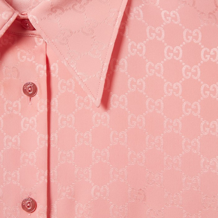 NIGO Gucci GG Silk Jacquard Shirt Pink #nigo333632