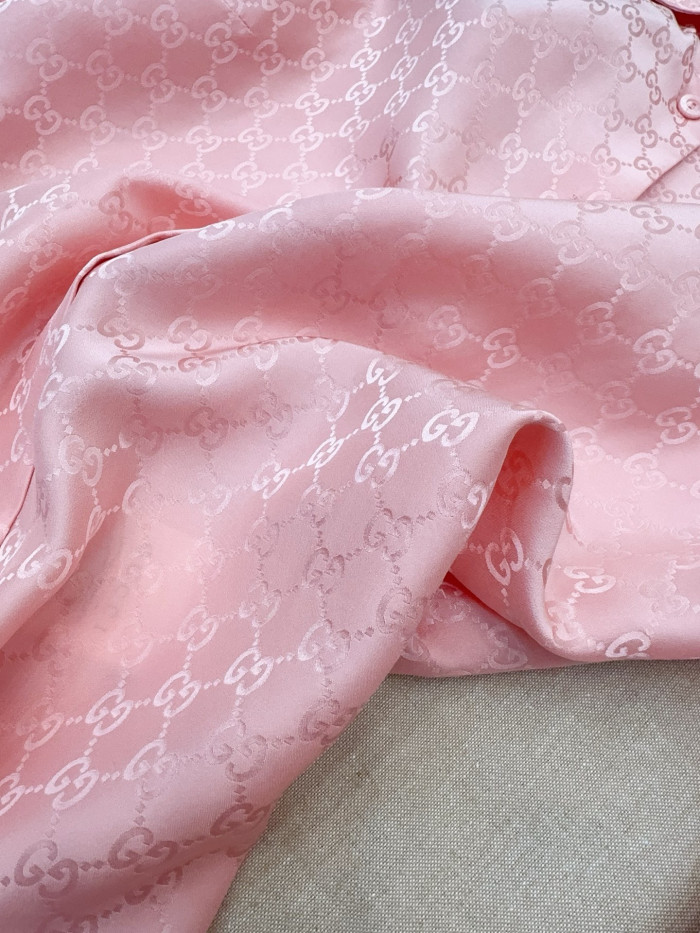 NIGO Gucci GG Silk Jacquard Shirt Pink #nigo333632