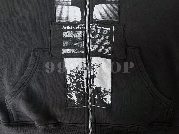 NIGO Enfants Riches Deprimes Nun Distressed Washed Zip Hoodie Sweatshirt #nigo #nigo333686