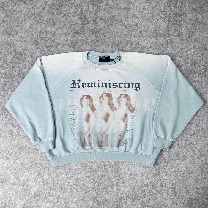NIGO Enfants Riches Deprimes Diva Print Washed Haze Blue Raglan Sleeve Sweatshirt #nigo333685