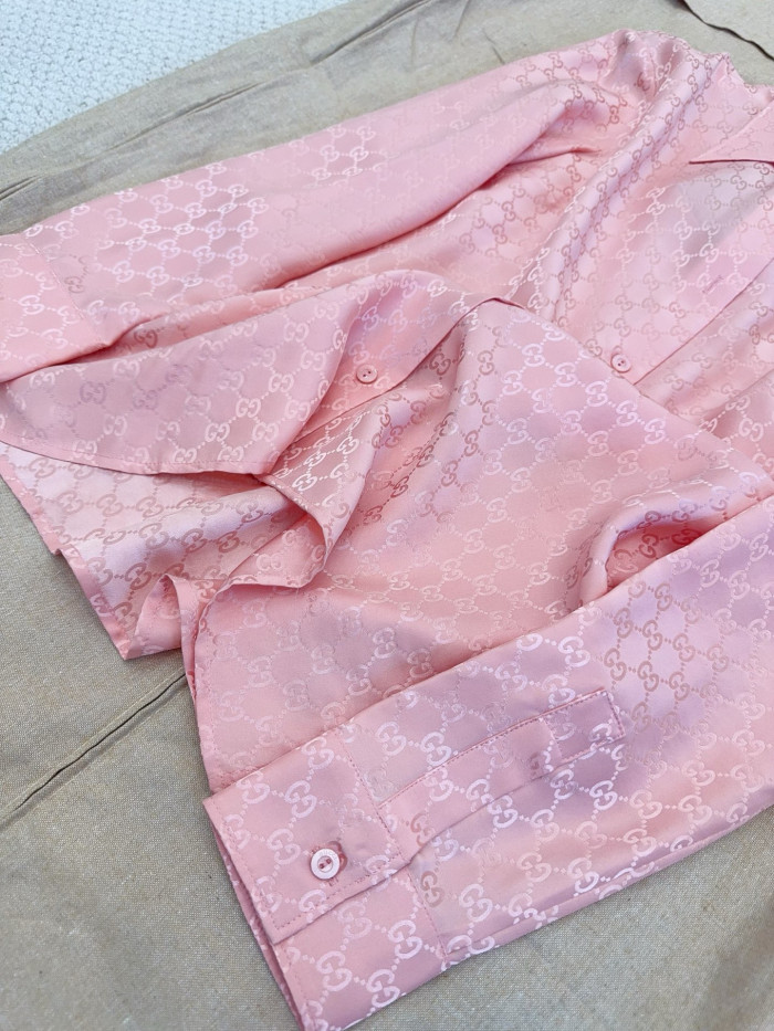 NIGO Gucci GG Silk Jacquard Shirt Pink #nigo333632