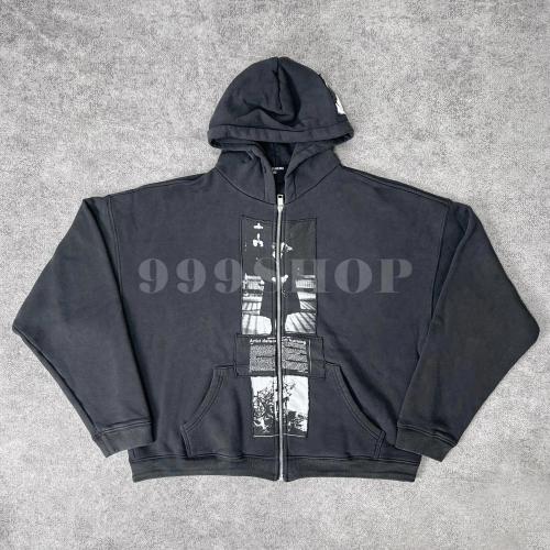 NIGO Enfants Riches Deprimes Nun Distressed Washed Zip Hoodie Sweatshirt #nigo #nigo333686