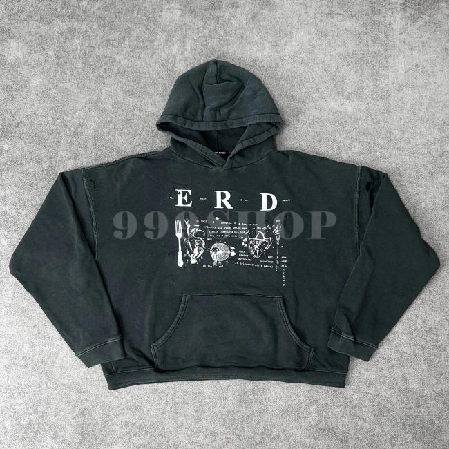 NIGO Enfants Riches Deprimes My Role in the Histort of War Washed Distressed Hooded Sweatshirt #nigo333687