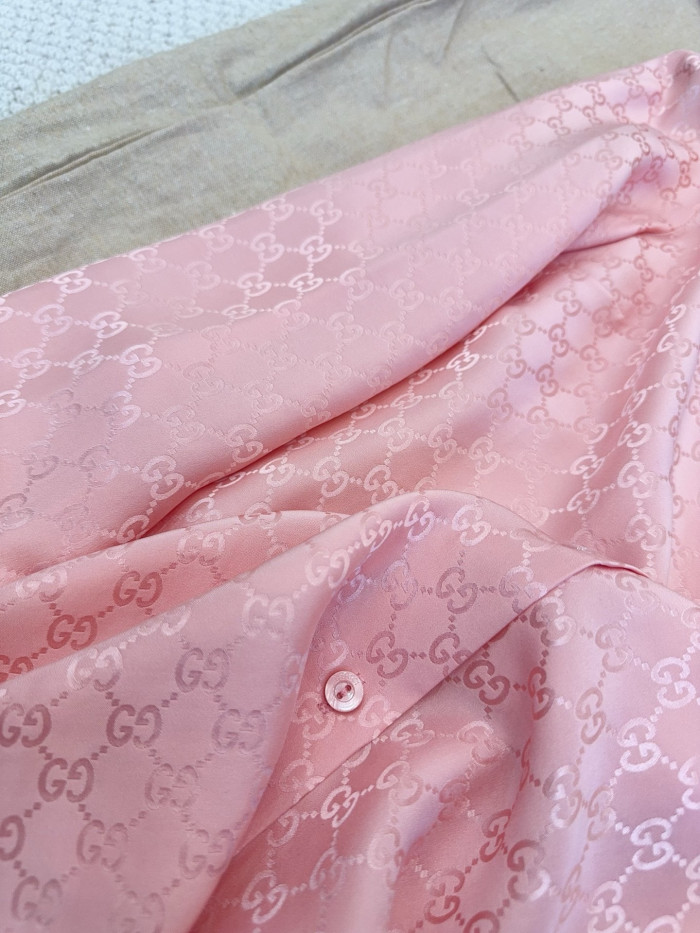 NIGO Gucci GG Silk Jacquard Shirt Pink #nigo333632