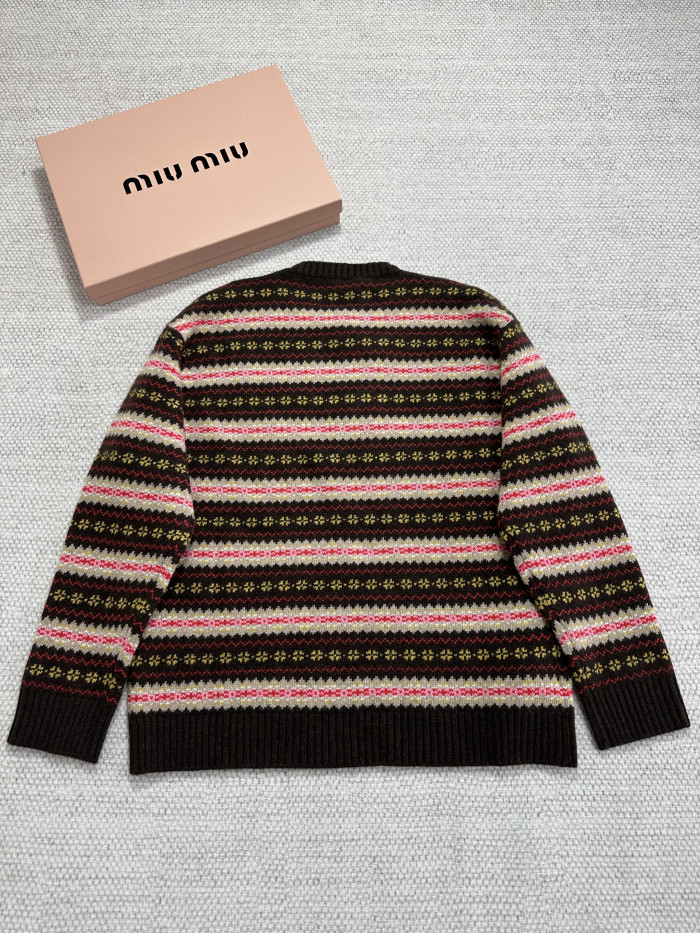 NIGO MiuMiu Dark Brown Wool Crew Neck Sweater #nigo333710